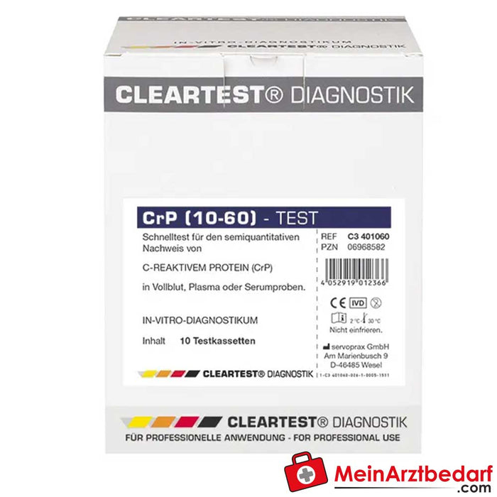 Cleartest® CRP (10/60) İnflamasyon parametresi hızlı testi, 10 adet.