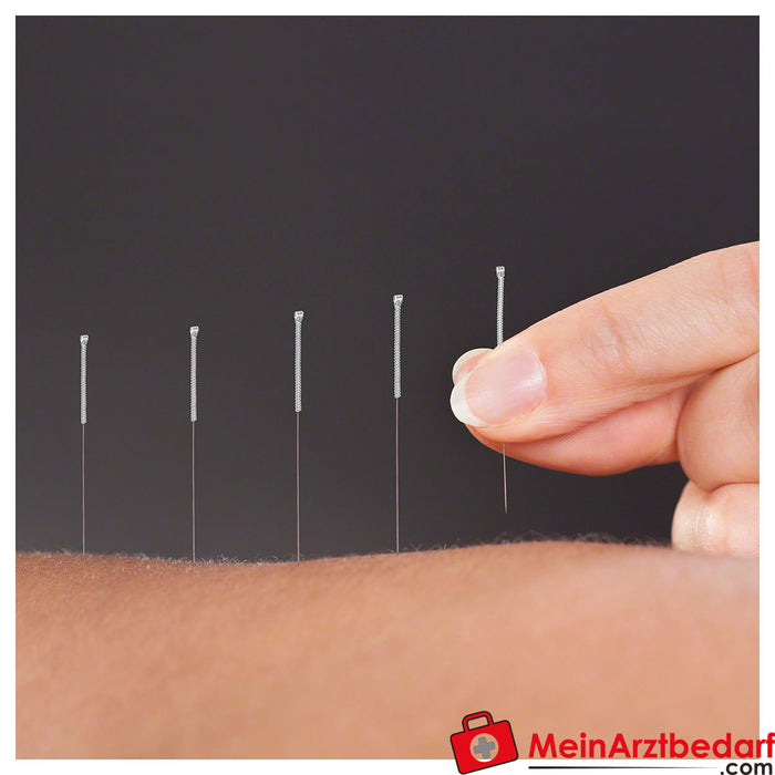 Acupuncture needles with metal handle