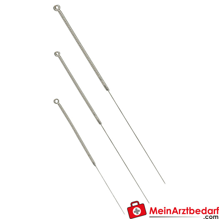 Acupuncture needles with metal handle