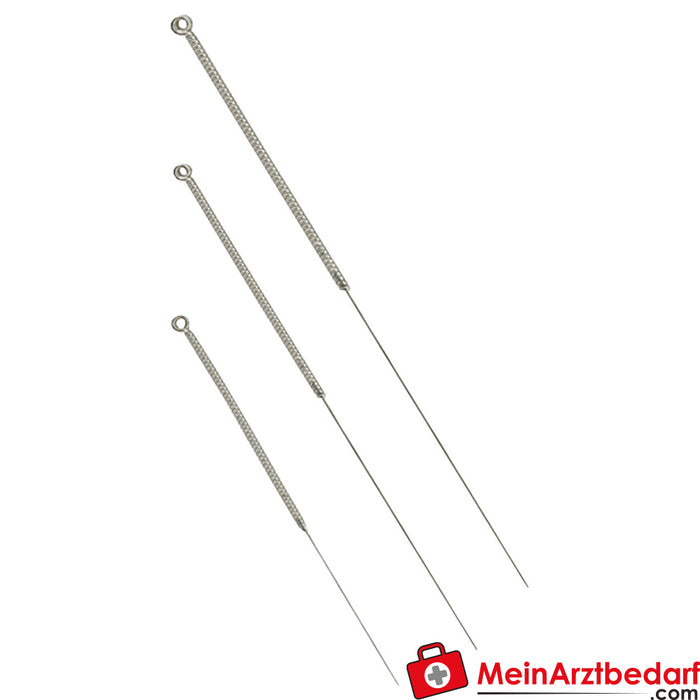 Acupuncture needles with metal handle, 0.25x20 mm, 100 pieces