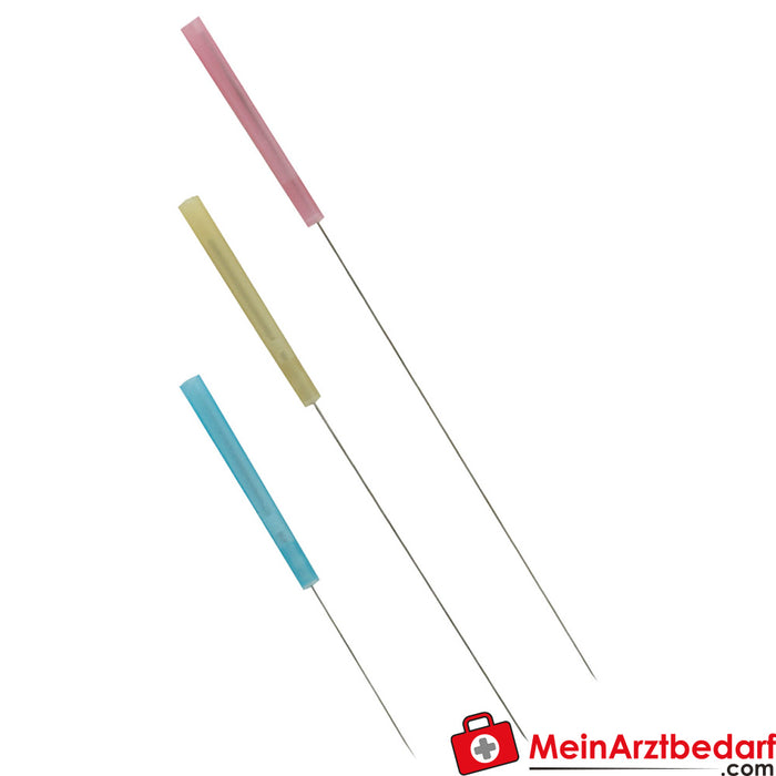 Aiguilles d'acupuncture avec manche plastique, 0,20x15 mm, 100 pièces
