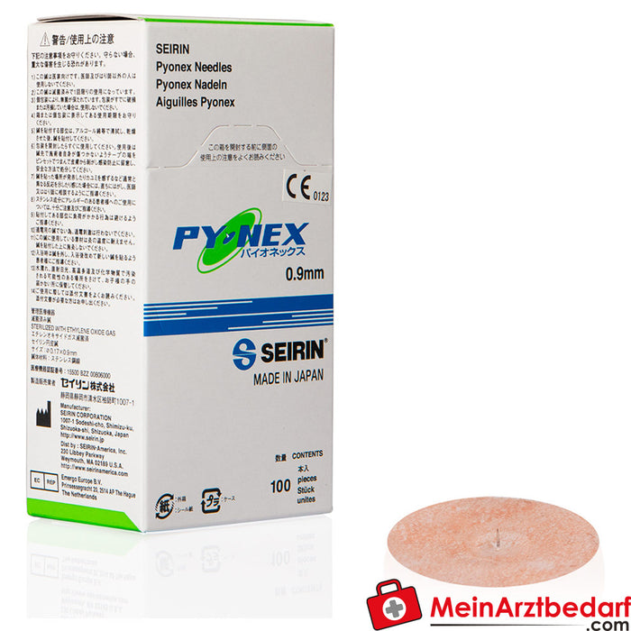 Acupunctuur permanente naalden Seirin New Pyonex, groen, 0,17 x 0,90 mm, 100 stuks