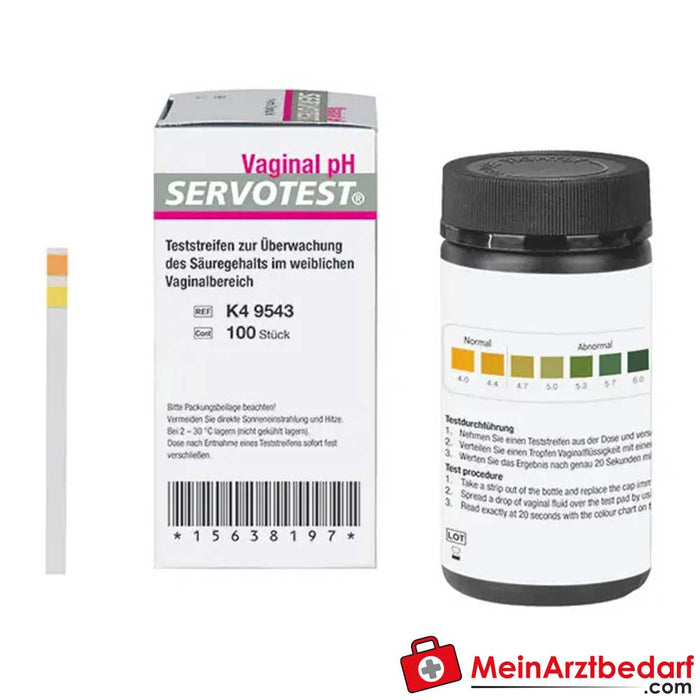 Servotest® Vaginale pH-indicatorstrips, 100 stuks.