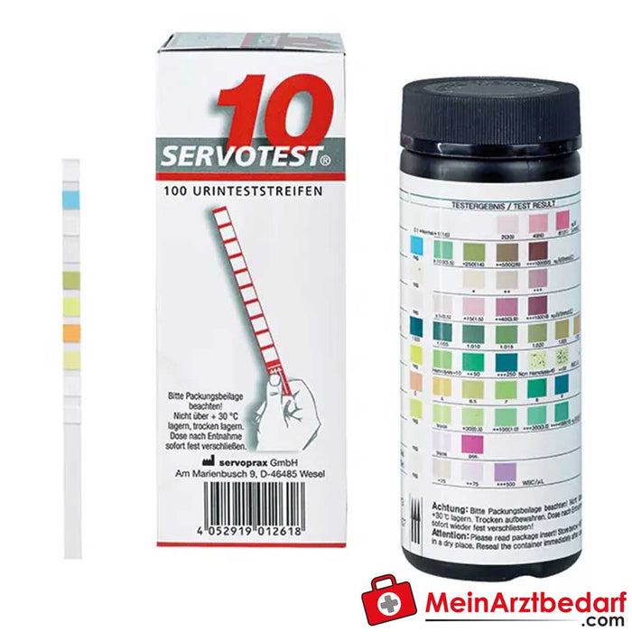 Servoprax Servotest® Reader Analyseur pour bandelettes urinaires + bandelettes urinaires correspondantes