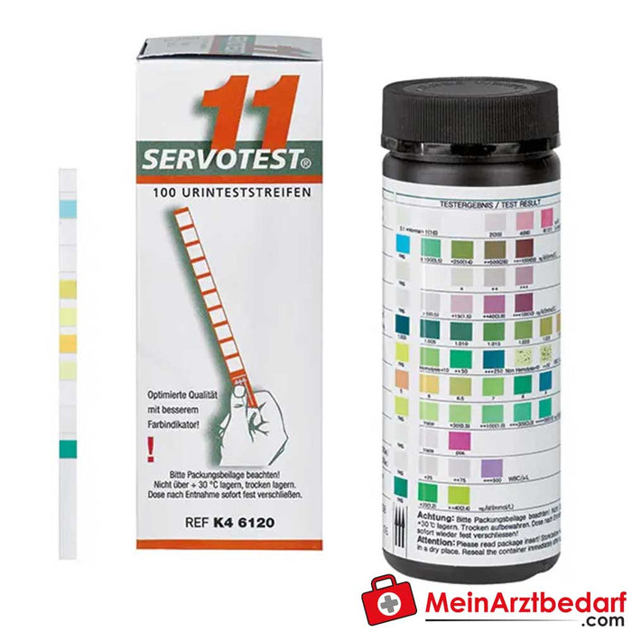 Analizador Servoprax Servotest® Reader para tiras reactivas de orina + tiras de orina a juego