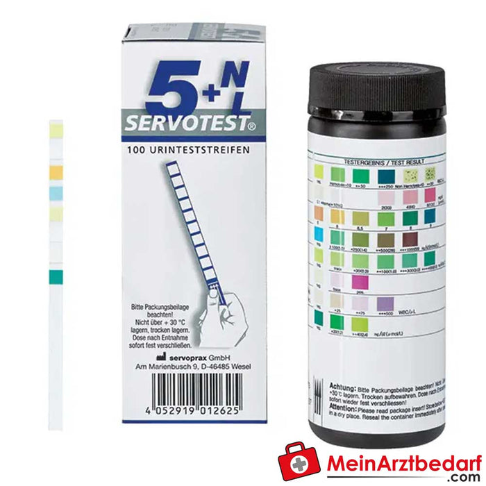 Analisador Servoprax Servotest® Reader para tiras-teste de urina + tiras-teste de urina correspondentes