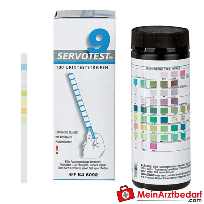 Analisador Servoprax Servotest® Reader para tiras-teste de urina + tiras-teste de urina correspondentes