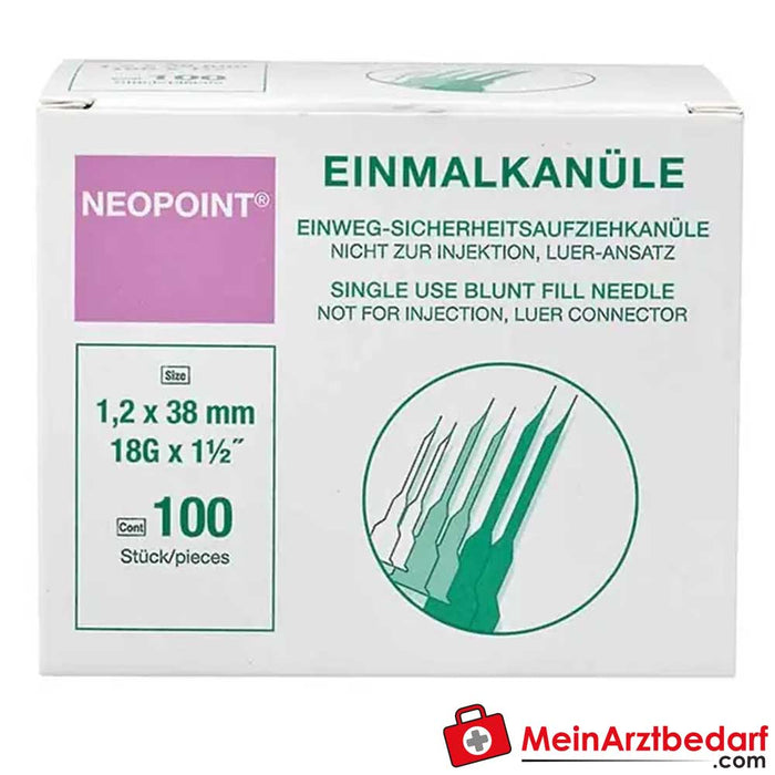 Neopoint disposable safety pull-on cannulas, blunt, 100 pcs.