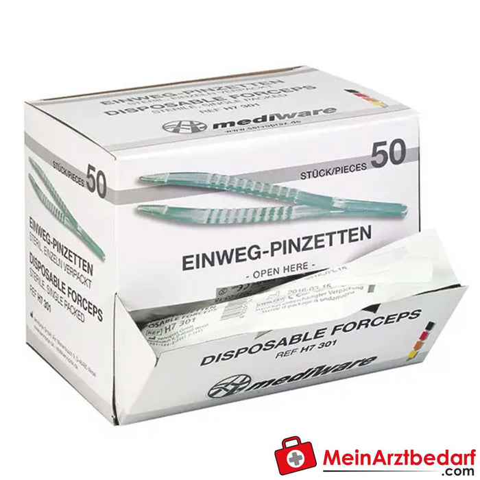 Mediware Pincettes à usage unique stériles, 50 pièces
