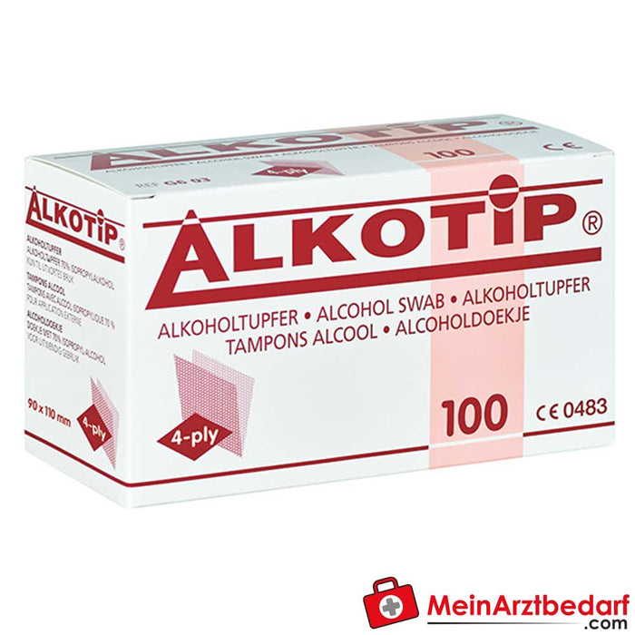 大号 Alkotip 酒精棉签，100 个。