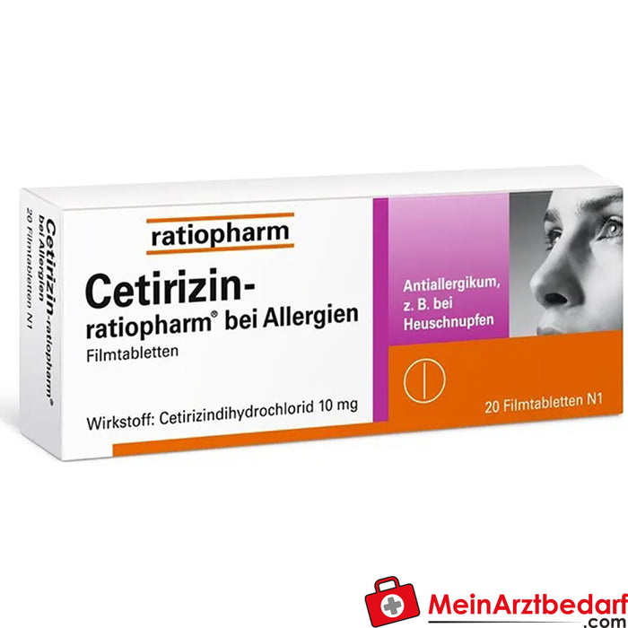 Cetirizina-ratiopharm para alergias Comprimidos revestidos por película