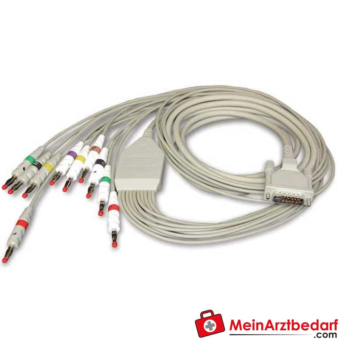 Cable Schiller ECG de 10 hilos con conector banana, 2 m