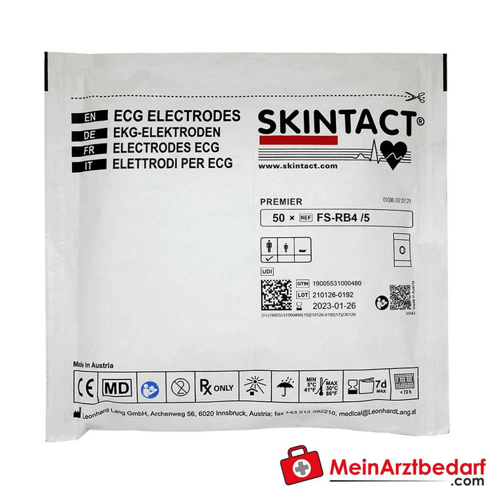 Electrodos adhesivos Schiller Skintact para reposo ECG FS-RB4, 50 piezas.