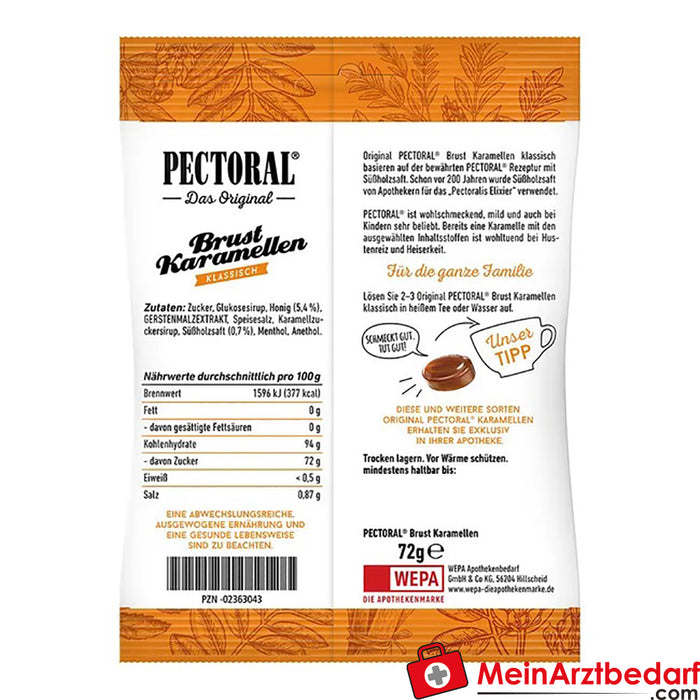 Oryginalne karmelki PECTORAL®, 72 g