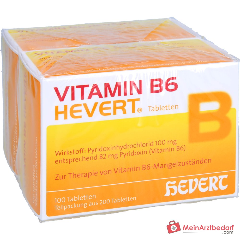 Hevert Vitamin B6 Pyridoxinhydrochlorid Tabletten, 100 Stück