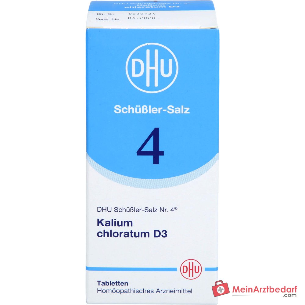 DHU Schuessler zout nr. 4 Kalium chloratum D3 bolletjes