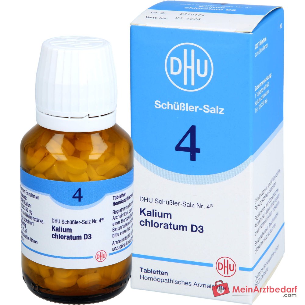 DHU Schuessler zout nr. 4 Kalium chloratum D3 bolletjes