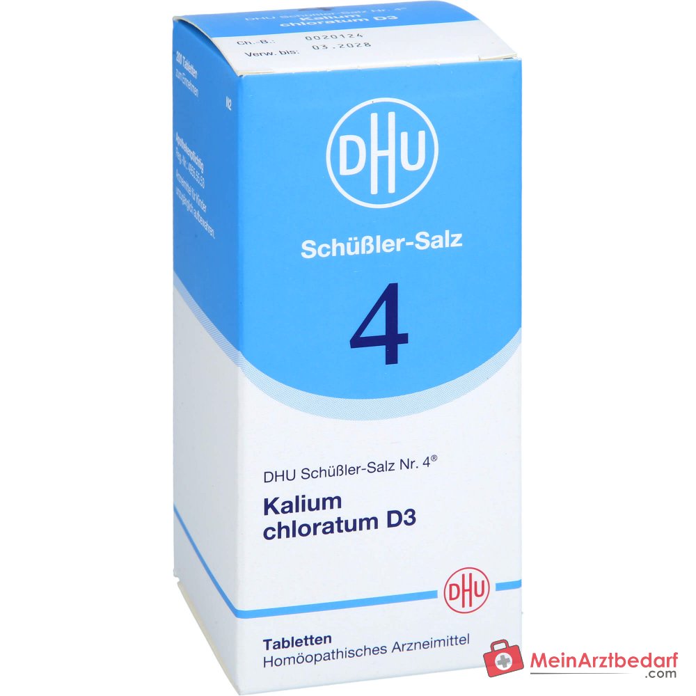 DHU Biochemie 4 Kalium Chloratum D3 Tabletten, 200 st.