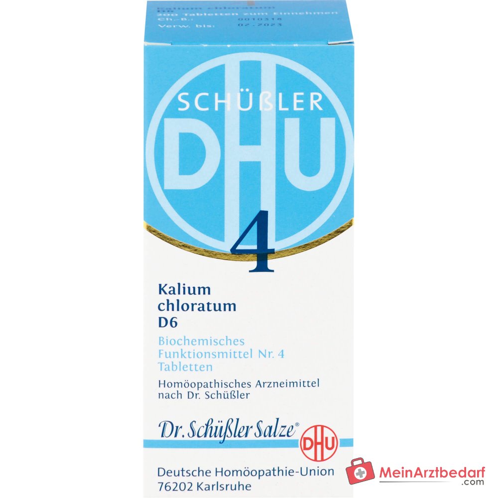 DHU Biochemie 4 Kalium Chloratum D6 Tabletten, 200 st.