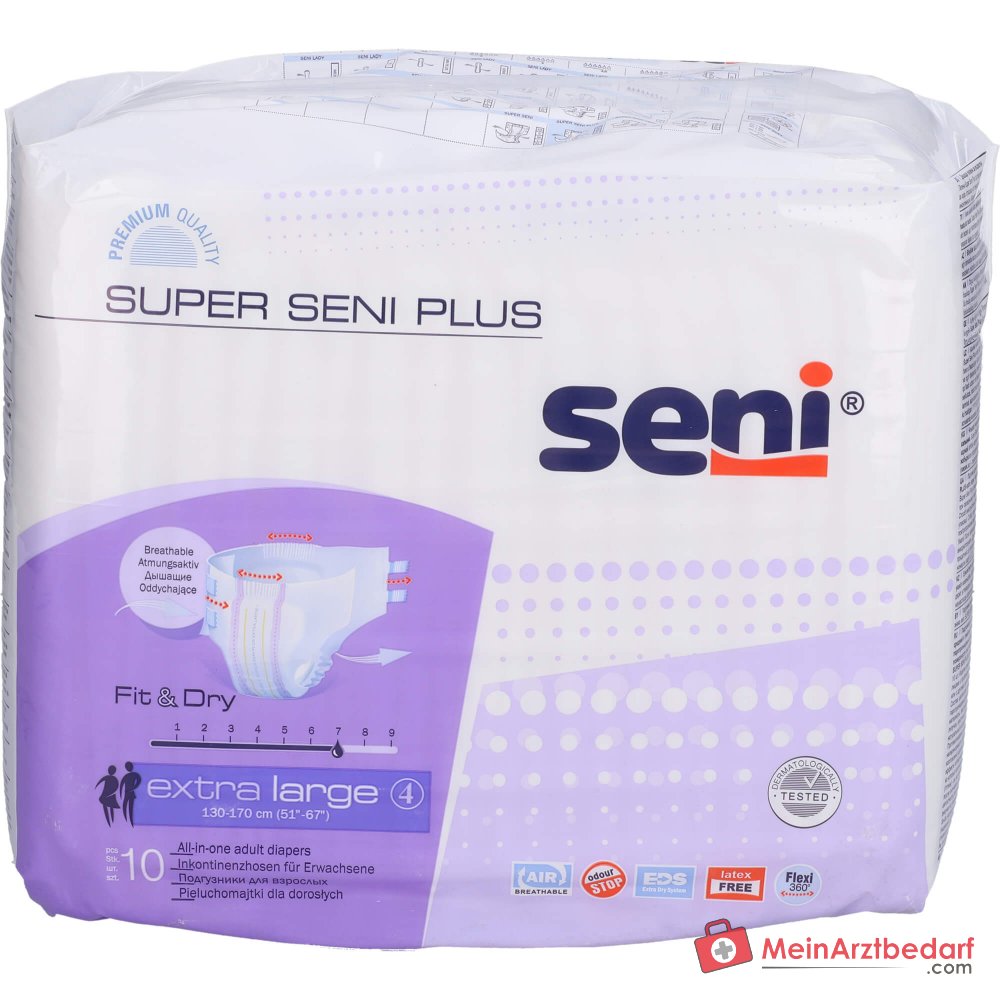 Super SENI Plus incontinentiebroek XL (tailleomvang 130-170 cm) met vochtindicator voor matige tot ernstige incontinentie