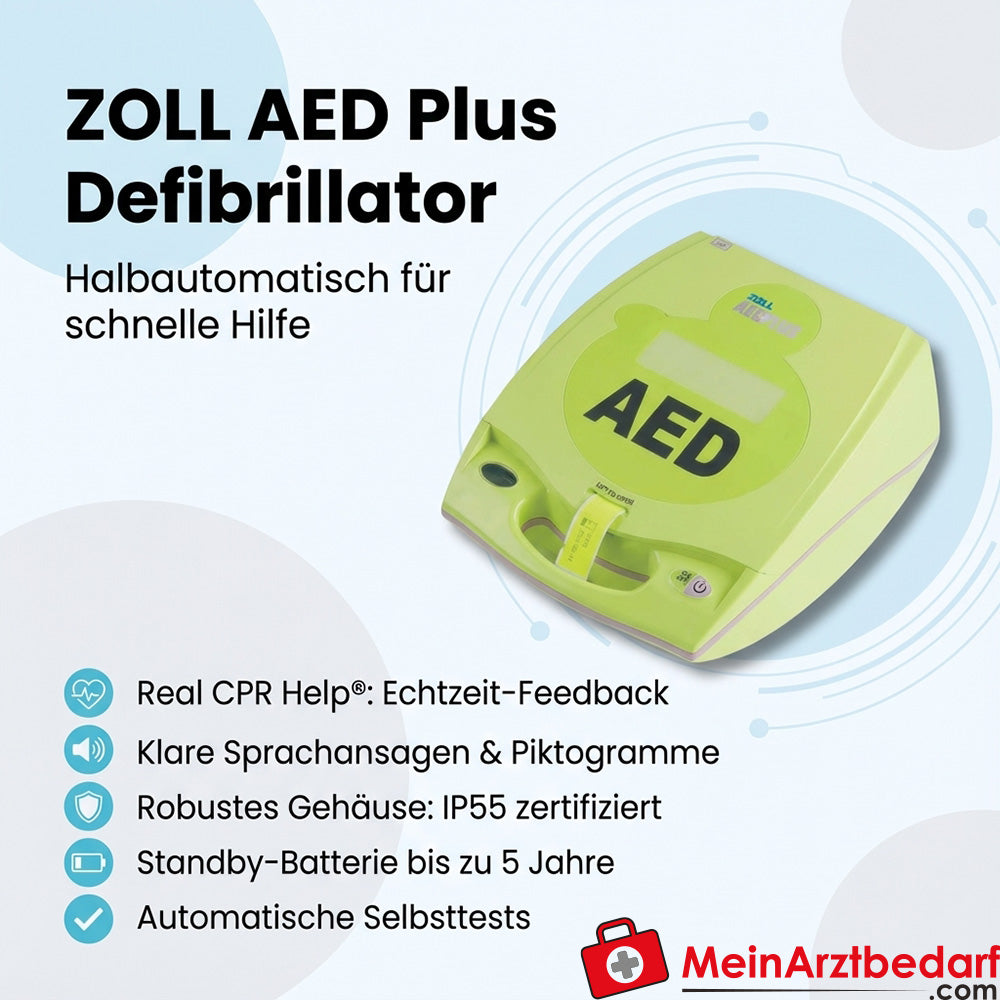 ZOLL AED Plus Halbautomatischer Defibrillator mit Real CPR Help IP55