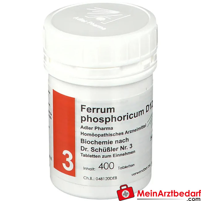 Adler Pharma Ferrum phosphoricum D12 Biochimie selon le Dr Schüßler n° 3