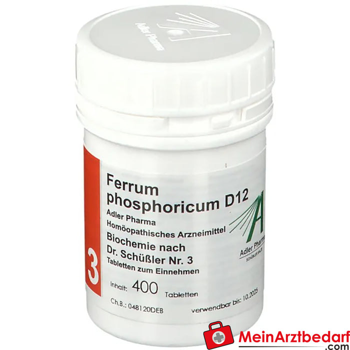 Adler Pharma Ferrum phosphoricum D12 Biochimie selon le Dr Schüßler n° 3