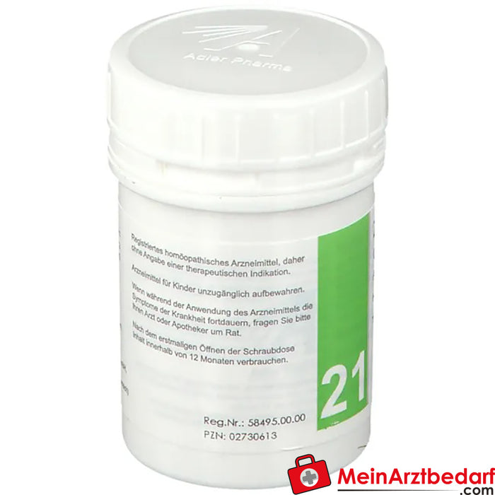 Adler Pharma Zincum chloratum D12 Bioquímica segundo o Dr. Schuessler n.º 21