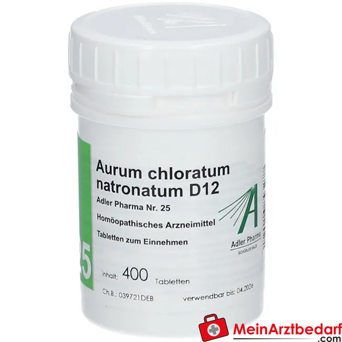 Adler Pharma Aurum chloratum D12 根据舒斯勒博士的第 25 号生物化学资料