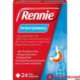Rennie® Pfefferminz|Kautabletten bei Sodbrennen.