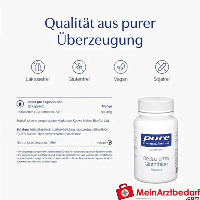 Pure Encapsulations® gereduceerd glutathion, 60 stuks.