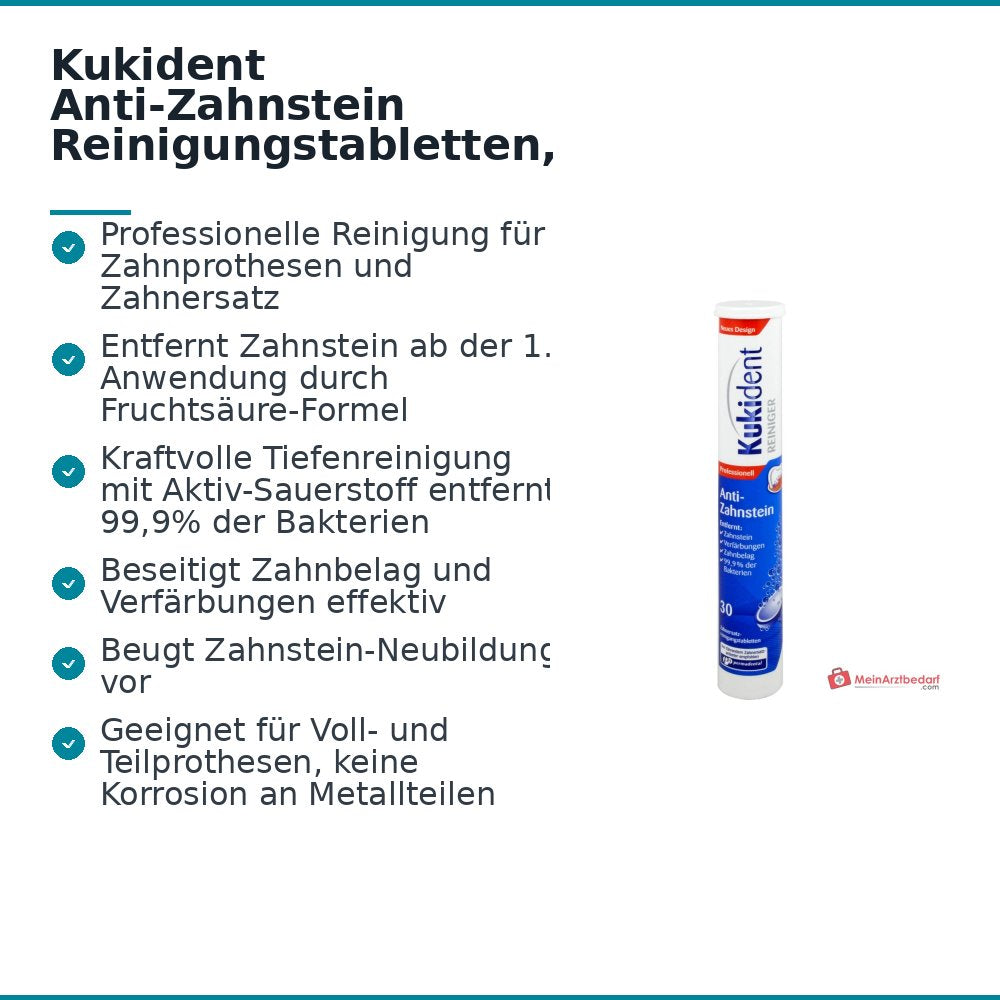 Kukident Anti-Zahnstein Reinigungstabletten, 30 St..