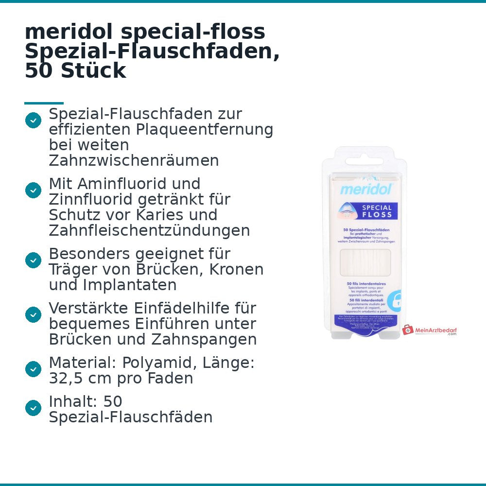 meridol special-floss Spezial-Flauschfaden, 50 Stück