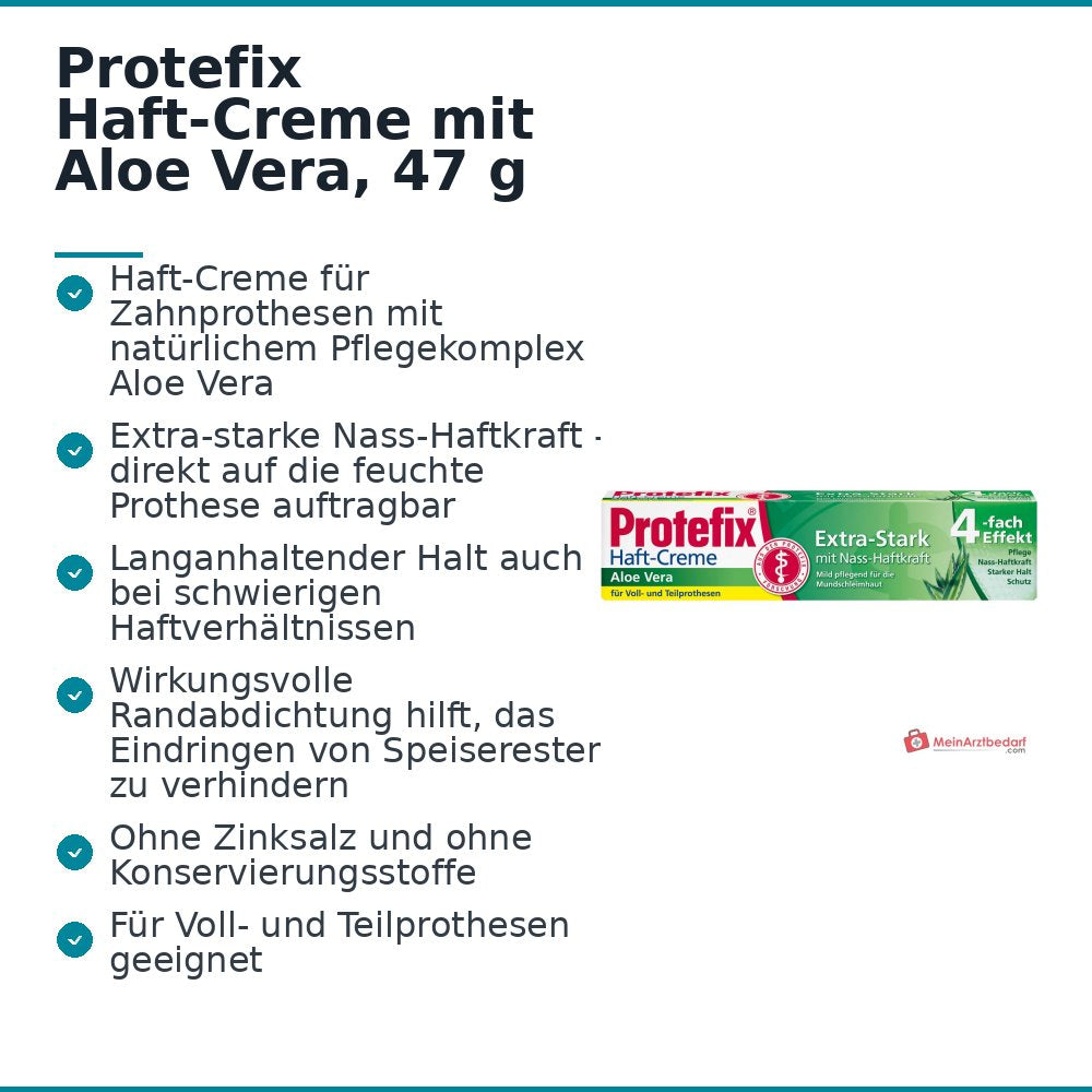 Protefix Haft-Creme mit Aloe Vera, 47 g.