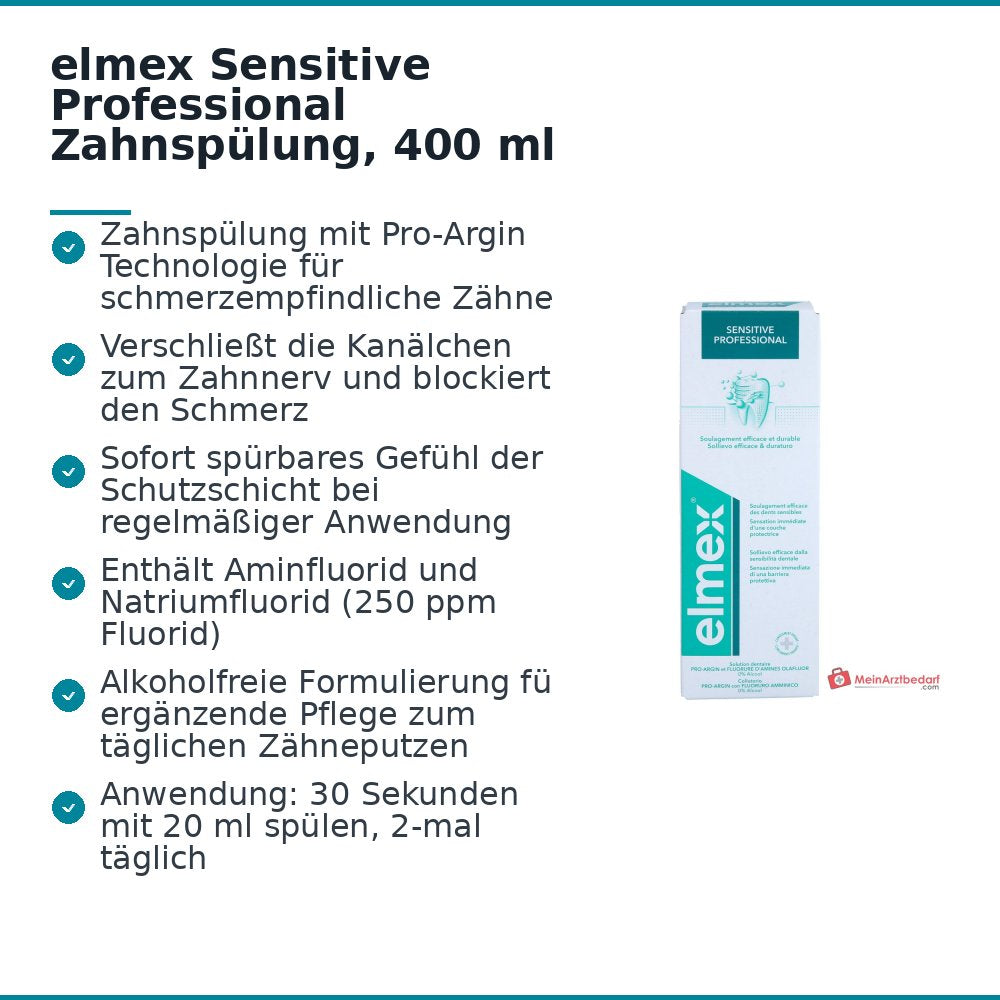 elmex Sensitive Professional Arginin / Aminfluorid / Natriumfluorid Zahnspülung, 400 ml.