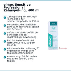 elmex Sensitive Professional Arginin / Aminfluorid / Natriumfluorid Zahnspülung, 400 ml.