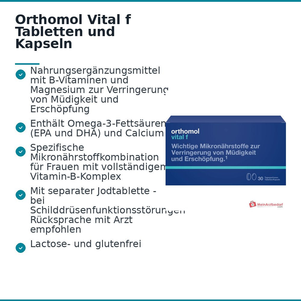 Orthomol Vital f Tabletten und Kapseln Kombipackung, 30 Tagesportionen.