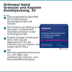 Orthomol Natal Granulat und Kapseln Kombipackung, 30 Tagesportionen.