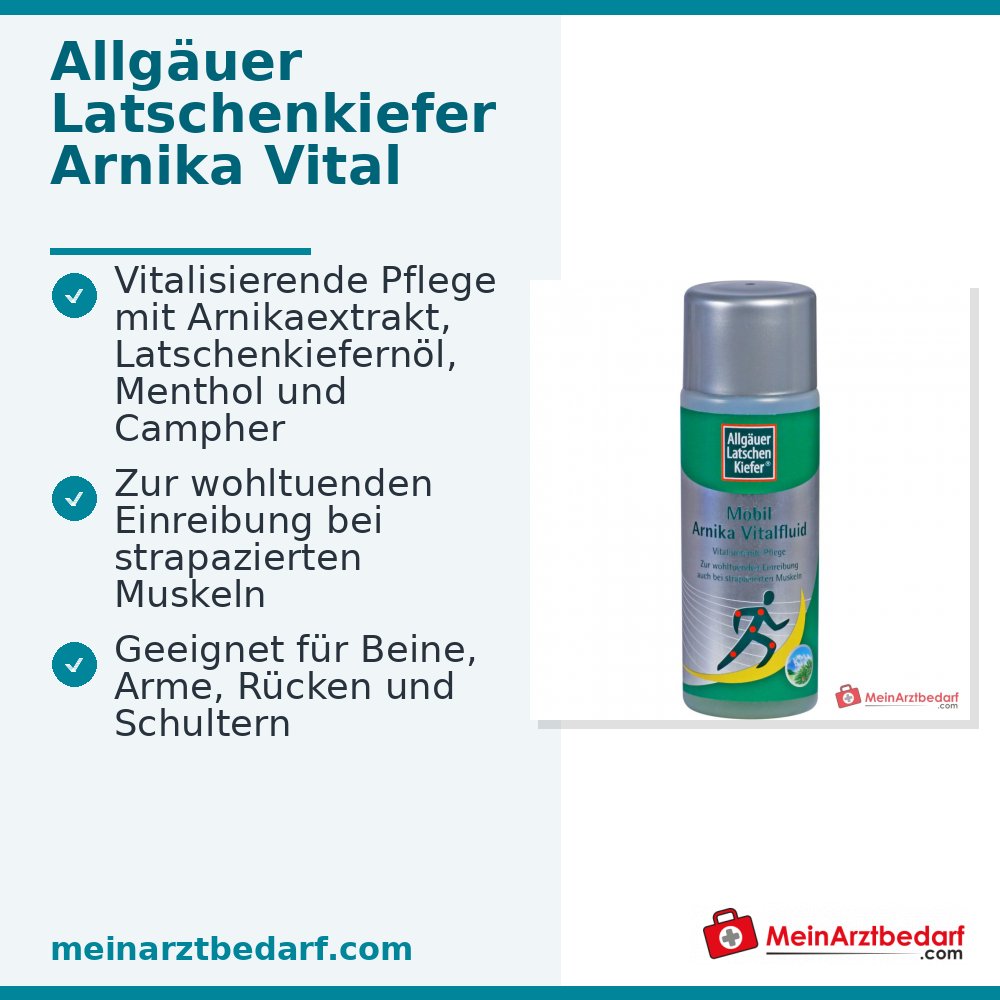 Allgäuer Latschenkiefer Arnika Vital Fluid Arnikaextrakt / Latschenkiefernöl / Menthol / Campher Körperpflege, 100 ml.