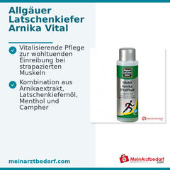 Allgäuer Latschenkiefer Arnika Vital Fluid Arnikaextrakt / Latschenkiefernöl / Menthol / Campher Körperpflege, 250 ml.
