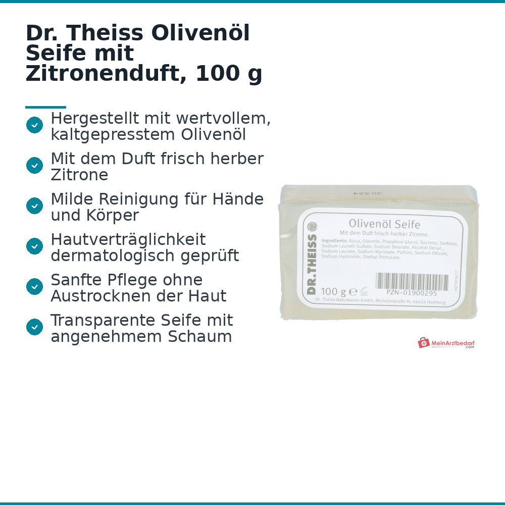 Dr. Theiss Olijfolie Zeep met Citroengeur, 100 g