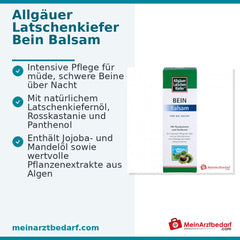 Allgäuer Latschenkiefer Bein Balsam für die Nacht Latschenkiefernöl / Rosskastanie / Panthenol Balsam, 200 ml.