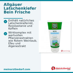 Allgäuer Latschenkiefer Bein Frische Gel Latschenkiefernöl / Rosskastanie / Koffein / Menthol / Campher Gel, 200 ml.