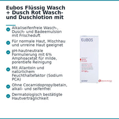 Eubos Flüssig Wasch+Dusch Rot mit Frischeduft, 200 ml.