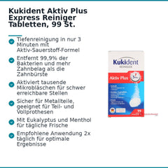Kukident Aktiv Plus Express Reiniger Tabletten, 99 St..