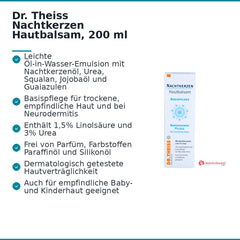 Dr. Theiss Nachtkerzen Hautbalsam Nachtkerzenöl / Urea / Squalan / Jojobaöl / Guaiazulen Creme, 200 ml.