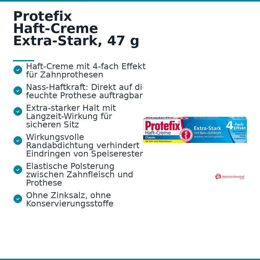 Protefix Haft-Creme Extra-Stark, 47 g.