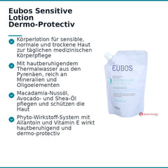 Eubos Sensitive Lotion Dermo-Protectiv Macadamia-Nussöl / Avocado-Öl / Shea-Butter / Thermalwasser Lotion, 400 ml.