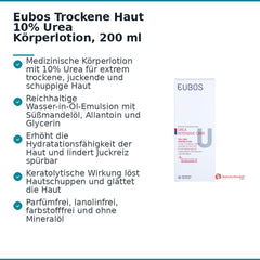 Eubos Trockene Haut Urea 10% Körperlotion, 200 ml.