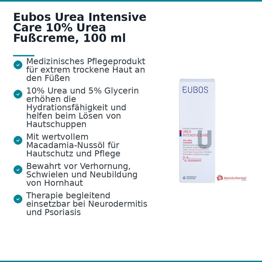 Eubos Urea Intensive Care 10% Urea / Glycerin Fußcreme, 100 ml.